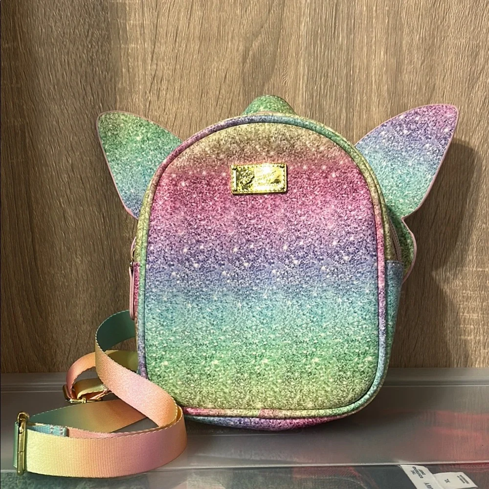 Luv Betsey by Betsey Johnson Colorful Glitter Mini Backpack with Moveable Wings